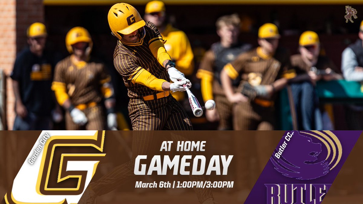 GAMEDAY!!

Baseball game day vs Butler Community College.
1:00/3:00 PM CDT
Watch Live at: gobroncbusters.com/information/Wa…
<a href="/GCCCBaseball/">Garden City CC Baseball</a>