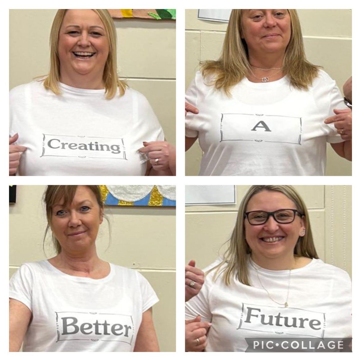 rachcoulthard's tweet image. Fabulous world book day idea for the staff @LeighCEPrimary who had the theme of ‘our favourite words’. Loved that some of our staff liaised to form our trust vision of #creatingabetterfuture!
