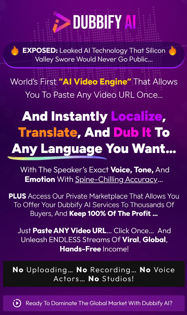 TWEETPRESSS's tweet image. Dubbify AI: An AI video platform that lets you paste any video URL to quickly localize, translate, and dub it into any desired language
softtechhub.us/2025/03/06/dub…
#Dubbify #AI #VideoLocalization #Translation #DubbedVideos  #TechReview #AIPlatform #VideoEditing #ContentCreation