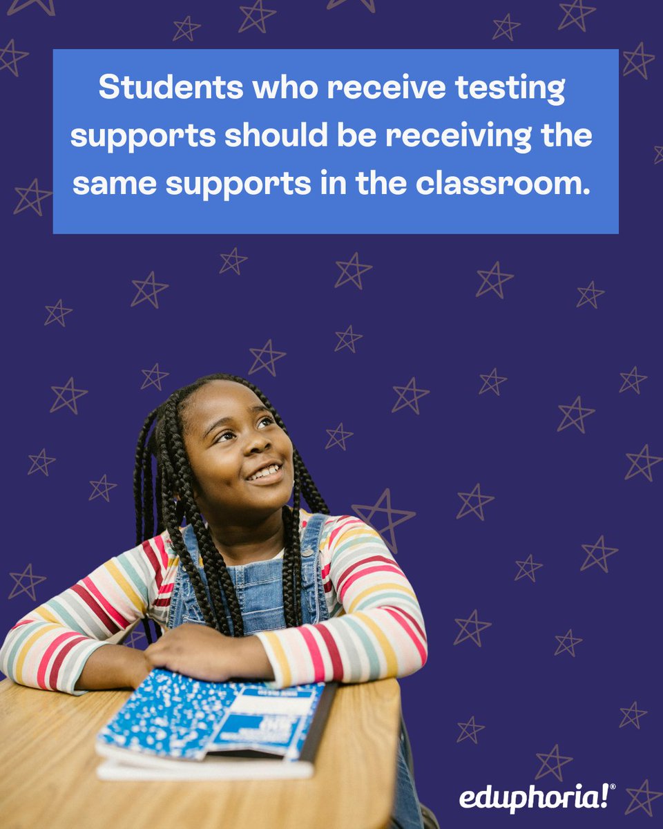 As we near the time of year for major assessments, it's good to remember that your students who receive testing supports should be receiving them in the classroom as well! This allows them to practice using them, and it makes sure that each student can learn at their best.