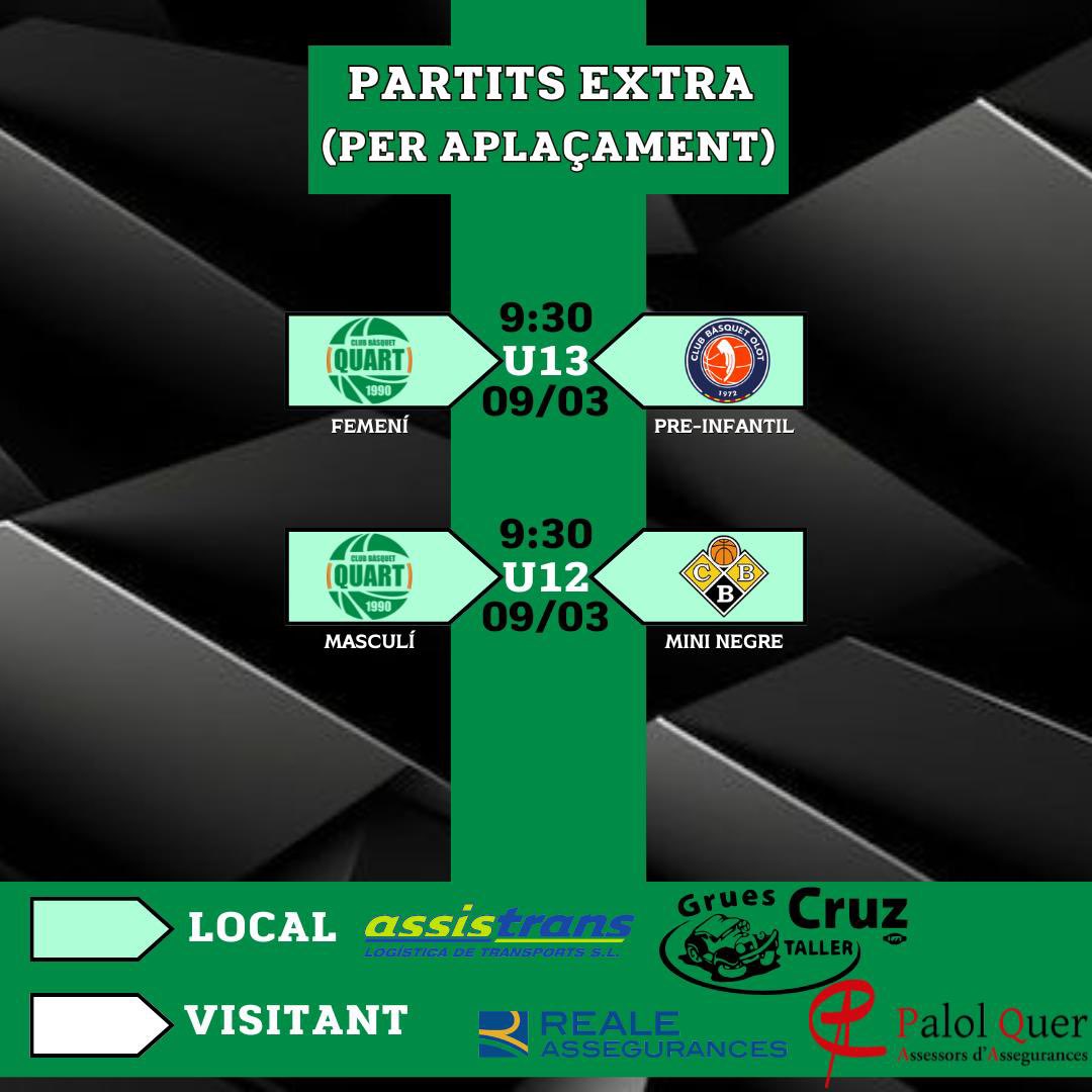 PARTITS CAP DE SETMANA!💪🏼💚