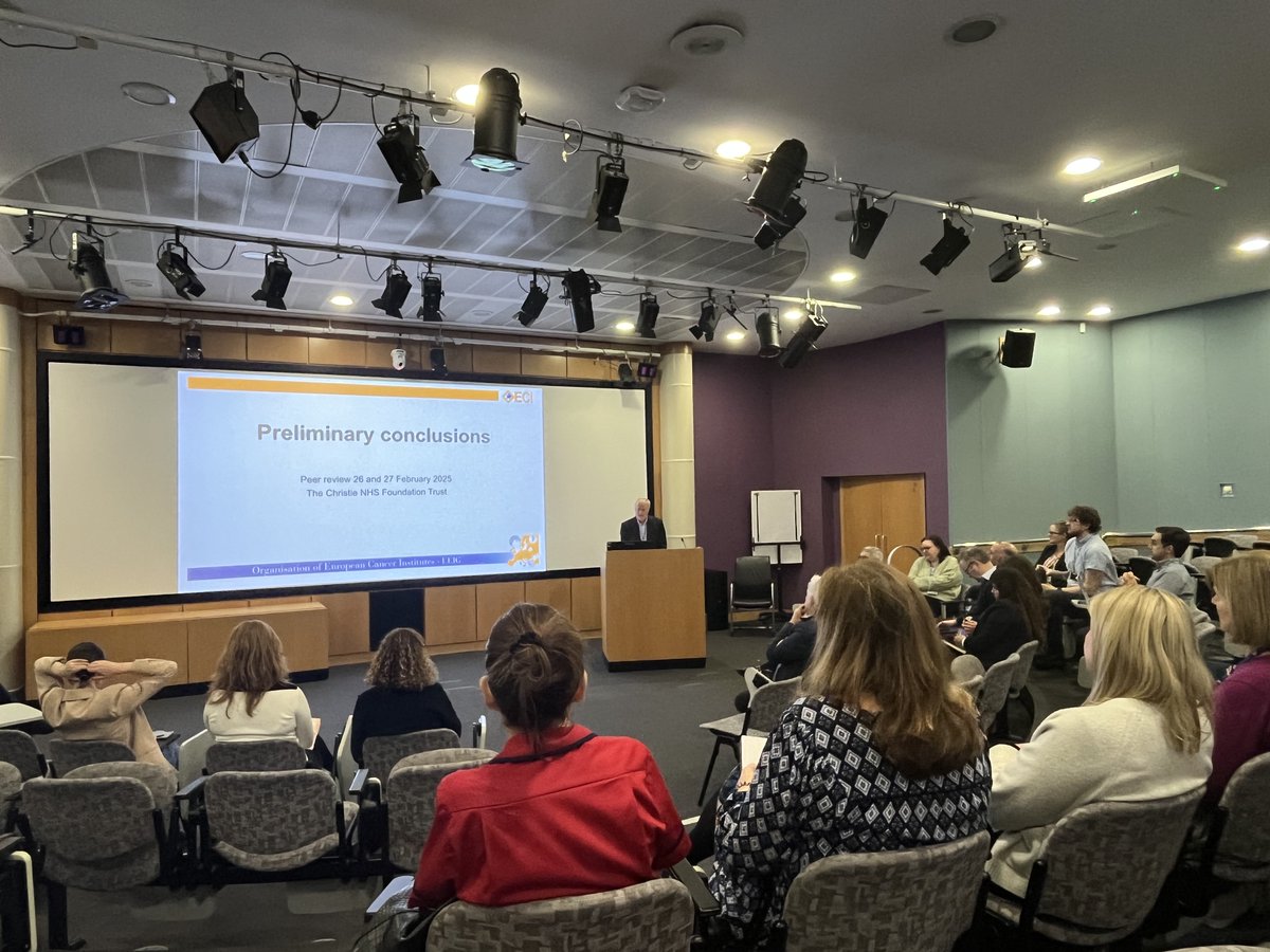 We recently hosted a team from the @OECI (Organisation of European Cancer Institutes) for a peer review visit to The Christie as part of our re-accreditation process as a comprehensive cancer centre. Read more about their positive feedback 👉   bit.ly/3D8tZ5H