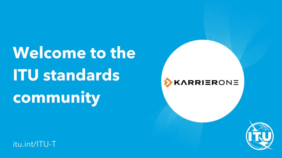ITUstandards's tweet image. We are very pleased to welcome @karrier_one as an Associate of @ITU-T Study Group 2: Operational aspects of #telecommunications and ICTs. Learn more about the activities of ITU-T SG2 at: itu.int/en/ITU-T/study…

#connectivity #cellular #wifi