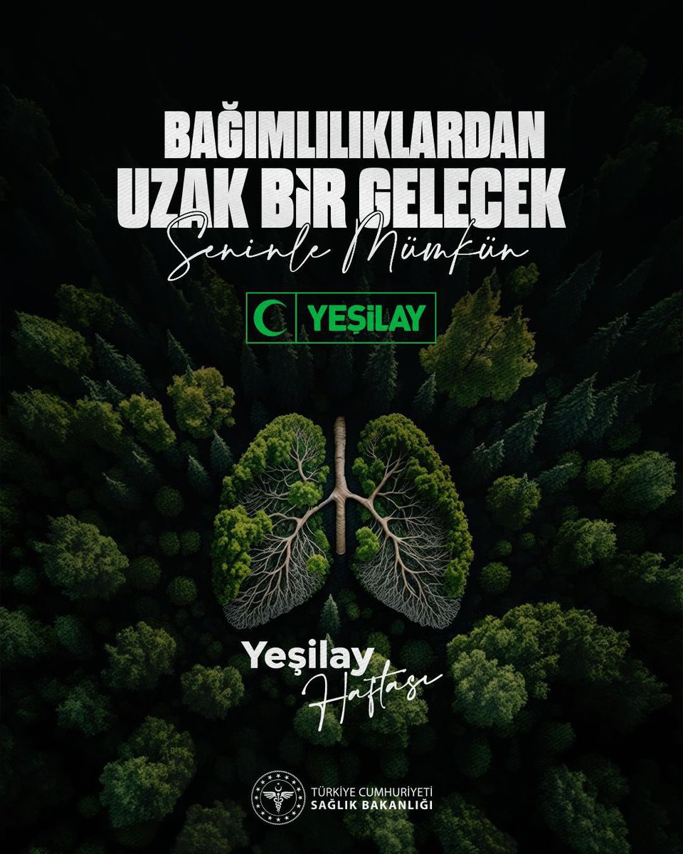 Bağımlılığın her çeşidi ile yıllardır mücadele ederek sağlıklı bir toplum oluşturulmasına destek olan Yeşilay'ımızın 1-7 Mart #YeşilayHaftası ve 105. kuruluş yıl dönümü kutlu olsun!