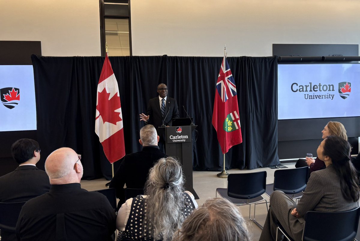 Carleton University Research (@cu_research) on Twitter photo Happening now at <a href="/Carleton_U/">Carleton University</a> — the official launch of the Abilities Living Lab, an interdisciplinary, state-of-the-art research facility working towards a fully accessible Canada! 🇨🇦 ♿️
Thanks to President Wisdom Tettey for providing opening remarks. Happening now at <a href="/Carleton_U/">Carleton University</a> — the official launch of the Abilities Living Lab, an interdisciplinary, state-of-the-art research facility working towards a fully accessible Canada! 🇨🇦 ♿️
Thanks to President Wisdom Tettey for providing opening remarks.