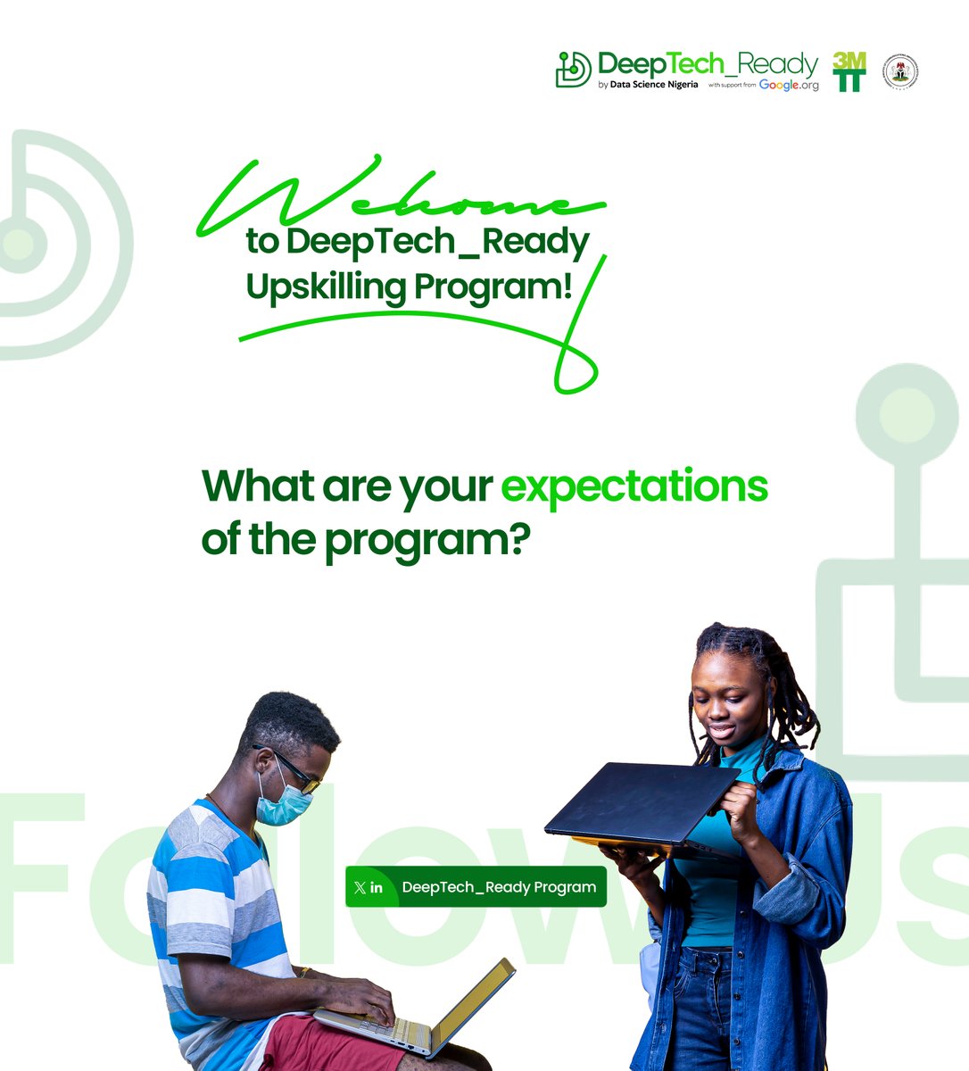 DeepTech_Ready Program (@deeptech_ready) on Twitter photo Welcome once again to the <a href="/3MTTNigeria/">3MTT Nigeria</a> /<a href="/DeepTech_Ready/">DeepTech_Ready Program</a> Program supported by Google and powered by Data Science Nigeria!
Get ready to dive deep into the world of AI, ML, and Data Science.
#datasciencenigeria Welcome once again to the <a href="/3MTTNigeria/">3MTT Nigeria</a> /<a href="/DeepTech_Ready/">DeepTech_Ready Program</a> Program supported by Google and powered by Data Science Nigeria!
Get ready to dive deep into the world of AI, ML, and Data Science.
#datasciencenigeria
