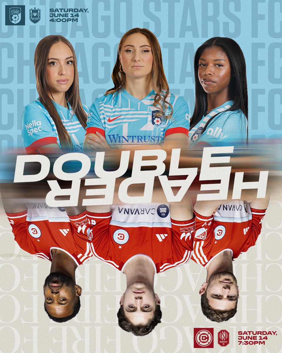 Chicago Stars FC (@thechicagostars) on Twitter photo Two Matches. One City. 😤
We’re linking up with <a href="/ChicagoFire/">Chicago Fire FC</a> for a double-header at Soldier Field on June 14! Pull up & be part of it.
📰: chicagostars.com/news/chicago-f… Two Matches. One City. 😤
We’re linking up with <a href="/ChicagoFire/">Chicago Fire FC</a> for a double-header at Soldier Field on June 14! Pull up & be part of it.
📰: chicagostars.com/news/chicago-f…