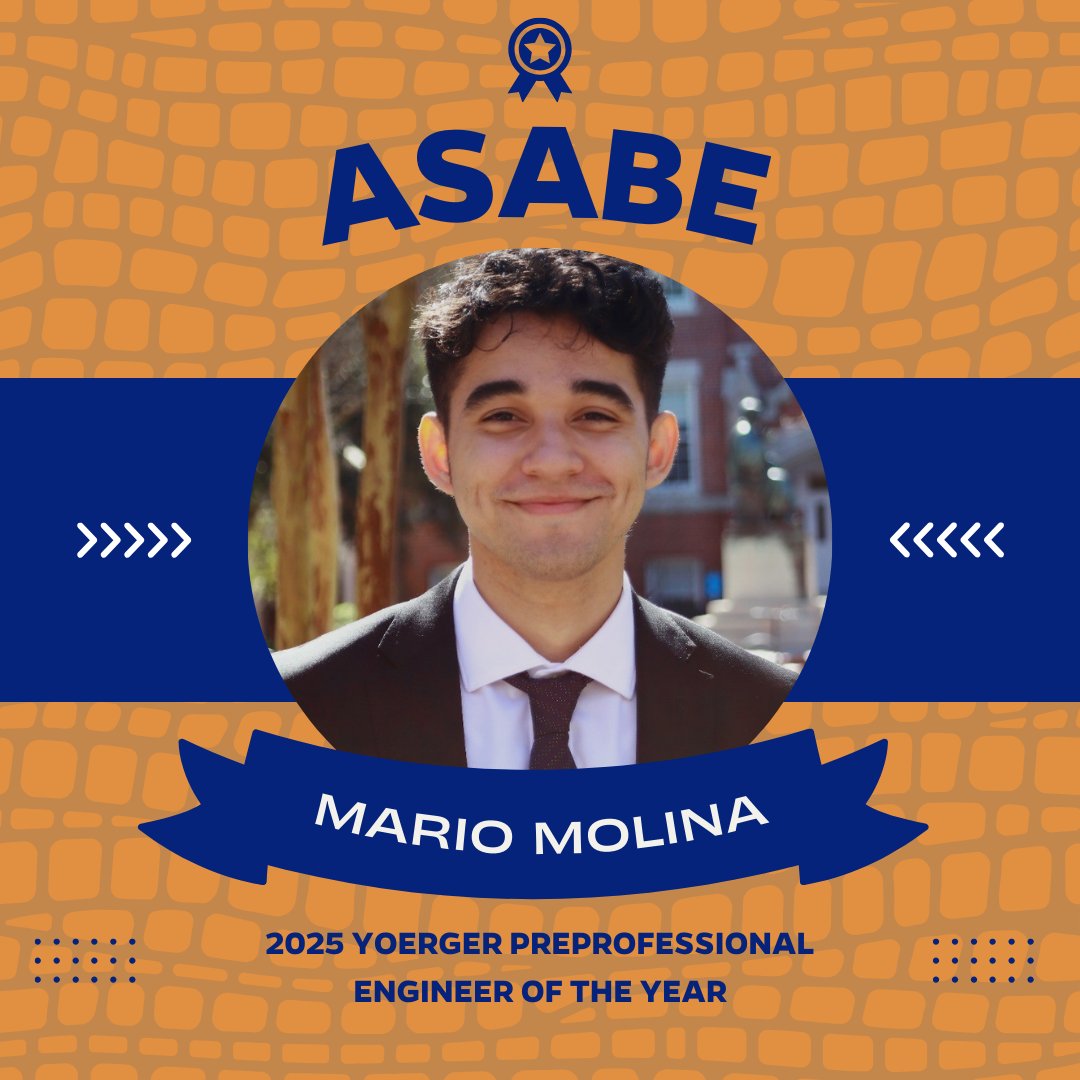 UF_ABE's tweet image. From ABE to the stars! ABE's Mario Molina not only landed an internship at NASA, he was also just awarded the 2025 Yoerger Preprofessional Engineer of the Year award. Congrats Mario!