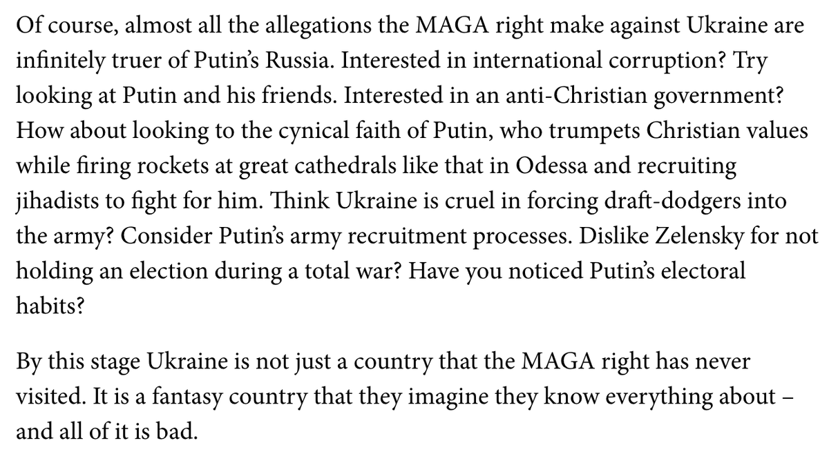 Niall Ferguson (@nfergus) on Twitter photo Excellent, hard-hitting analysis by <a href="/DouglasKMurray/">Douglas Murray</a> of how and why the Trump-supporting Right lost its way on the issue of Ukraine and ended up legitimizing Putin's war. Excellent, hard-hitting analysis by <a href="/DouglasKMurray/">Douglas Murray</a> of how and why the Trump-supporting Right lost its way on the issue of Ukraine and ended up legitimizing Putin's war.