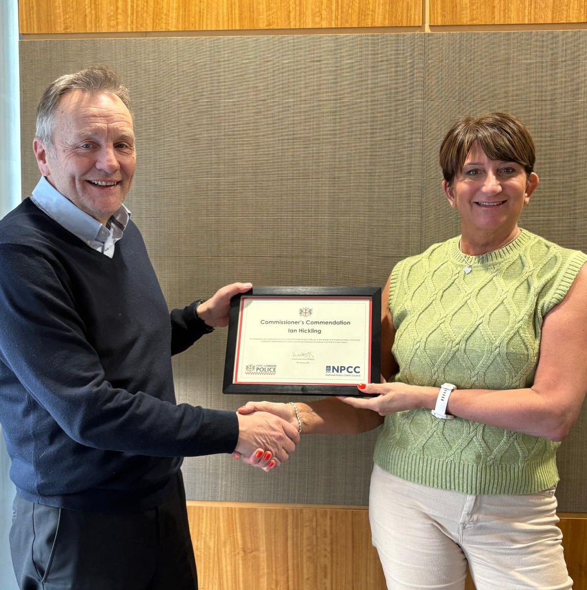 Police Cyber Alarm (@polcyberalarm) on Twitter photo We’re delighted to share that our Police CyberAlarm National Co-ordinator, Ian Hickling, has been awarded a Commissioner’s Commendation by <a href="/CityPolice/">City of London Police</a> and <a href="/PoliceChiefs/">National Police Chiefs' Council (NPCC)</a> for his leadership and dedication to #cyberresilience.
Congratulations, Ian! 👏
#CyberSecurity We’re delighted to share that our Police CyberAlarm National Co-ordinator, Ian Hickling, has been awarded a Commissioner’s Commendation by <a href="/CityPolice/">City of London Police</a> and <a href="/PoliceChiefs/">National Police Chiefs' Council (NPCC)</a> for his leadership and dedication to #cyberresilience.
Congratulations, Ian! 👏
#CyberSecurity