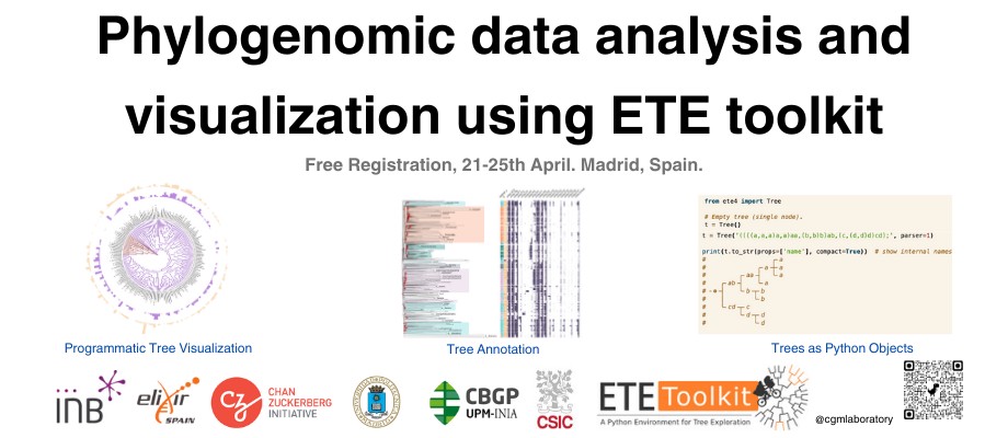 Jaime Huerta-Cepas (@jhcepas) on Twitter photo Pre-registration is now open for our second (free) course on phylogenomic data analysis and visualization using ETE, funded by <a href="/cziscience/">CZI Science</a>.
First time to cover new ETE4 features: Interactive viz of huge tree, profiling...
travel fellowships available!
eventos.upm.es/130955/detail/… Pre-registration is now open for our second (free) course on phylogenomic data analysis and visualization using ETE, funded by <a href="/cziscience/">CZI Science</a>.
First time to cover new ETE4 features: Interactive viz of huge tree, profiling...
travel fellowships available!
eventos.upm.es/130955/detail/…