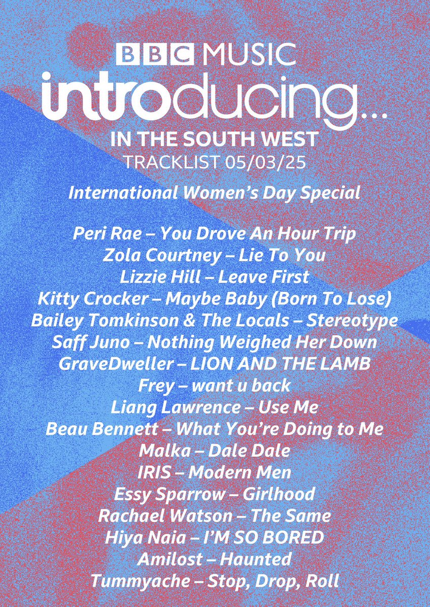 tonight we are celebrating the wonderful women who make up the SW music community on <a href="/bbcintroducing/">BBC Music Introducing</a> in the south west 🤍