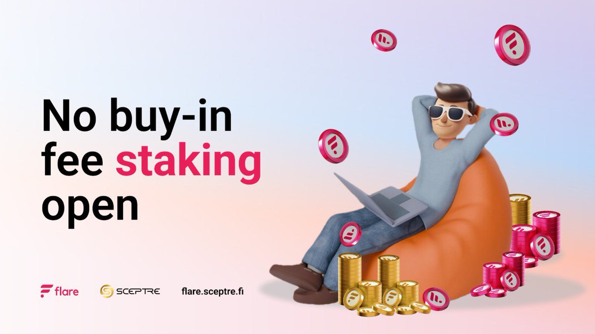 SceptreLS's tweet photo. BOOM! The FlareDrop just landed in the pool alongside the collected staking fees! You know what this means - NO BUY-IN FEES for staking on @SceptreLS
 for the next 7 days!

 Stake now, grab your $sFLR, and enjoy your rewards automatically compounding with a cozy 44.77% APY! https://t.co/UgUPP57dB0