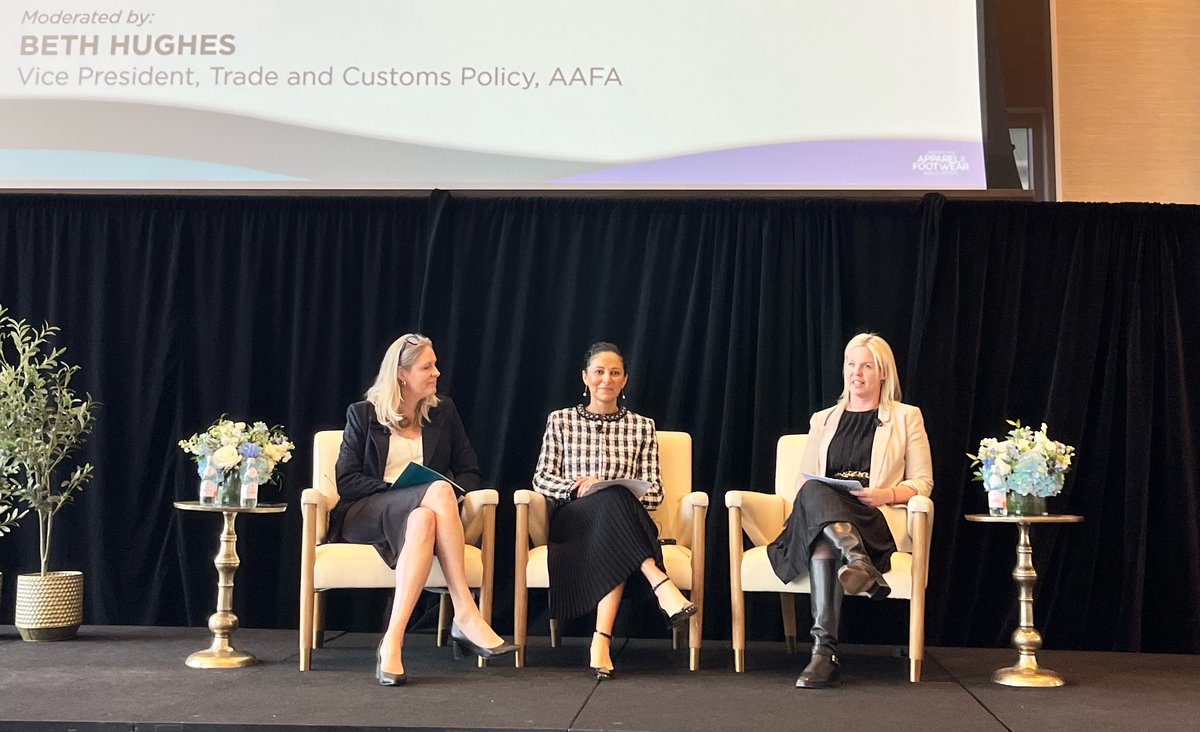 AAFA (@apparelfootwear) on Twitter photo Up now at the #AAFASummit ‘American Crossroads: Trade, Policy, & the #First100Days’ with AAFA’s <a href="/BeffRae/">Beth H</a> + Nasim Fussell <a href="/lot_sixteen/">Lot Sixteen</a> & Kate Beale <a href="/Crowell_Moring/">Crowell & Moring</a>. Talking #SmartTrade, the current & changing business environment, evolving policies in D.C. & industry priorities Up now at the #AAFASummit ‘American Crossroads: Trade, Policy, & the #First100Days’ with AAFA’s <a href="/BeffRae/">Beth H</a> + Nasim Fussell <a href="/lot_sixteen/">Lot Sixteen</a> & Kate Beale <a href="/Crowell_Moring/">Crowell & Moring</a>. Talking #SmartTrade, the current & changing business environment, evolving policies in D.C. & industry priorities