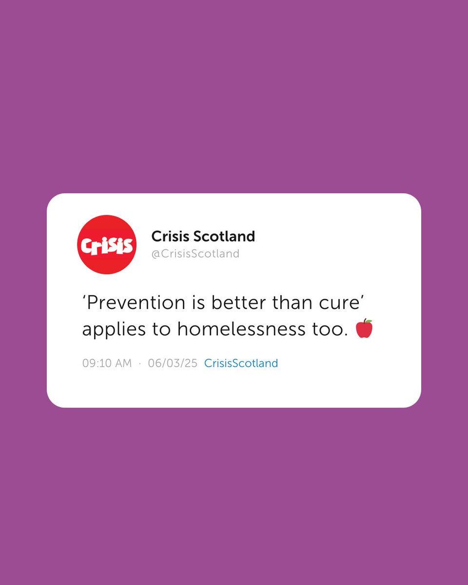 The Scottish Parliament is creating new laws that will prevent homelessness, by allowing people to access support before they are in crisis. If the Housing Bill is passed, people will get the help they need earlier &amp; avoid homelessness.

How great is that? Like if you agree.