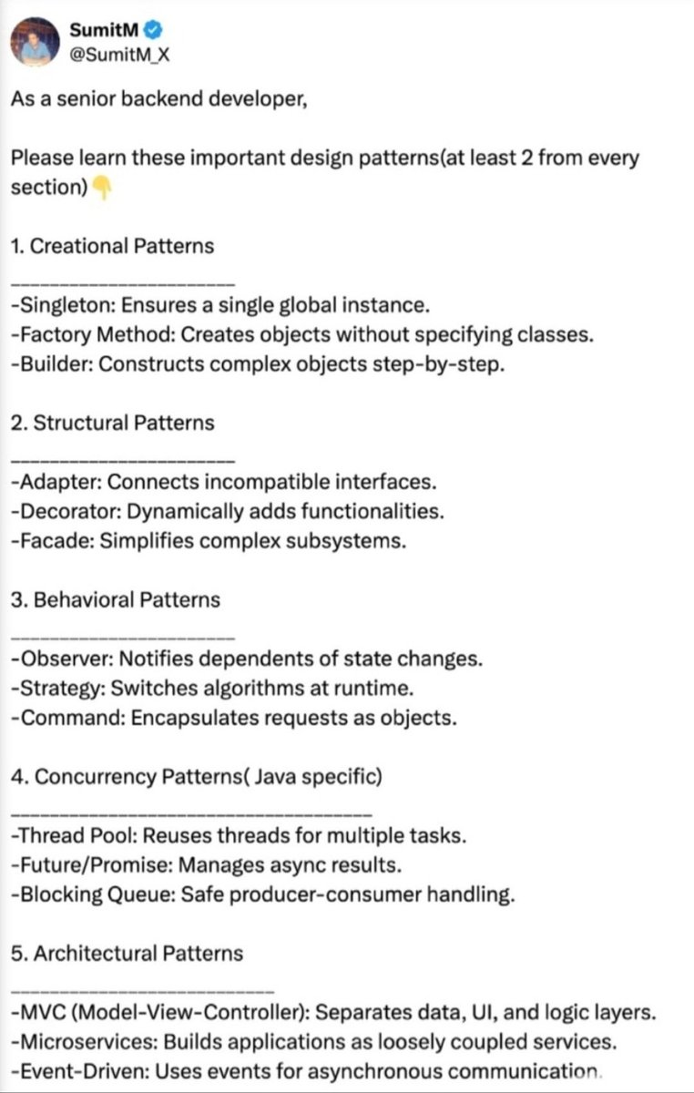 SumitM_X's tweet image. Backend developers , you need to do this 👇