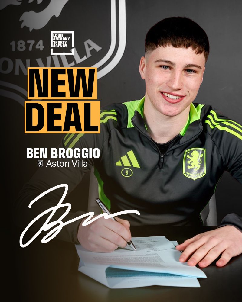 Louie Anthony Sports Agency (@louieanthonysa) on Twitter photo πππ πππππππ π± πππ
π βοΈ
Weβre delighted to confirm that <a href="/BroggioBen/">Ben Broggio</a> has signed a new long-term contract at <a href="/AVFCOfficial/">Aston Villa</a> π
#avfc #astonvilla πππ πππππππ π± πππ
π βοΈ
Weβre delighted to confirm that <a href="/BroggioBen/">Ben Broggio</a> has signed a new long-term contract at <a href="/AVFCOfficial/">Aston Villa</a> π
#avfc #astonvilla