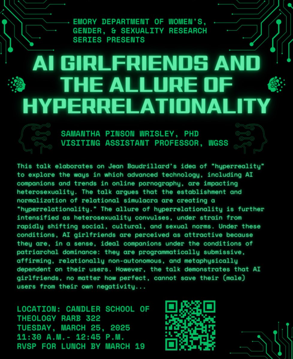 My last talk at Emory! I hope to see you there. 🤖🫦