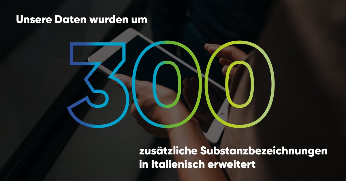 🇮🇹 Neu: Über 300 zusätzliche Substanzbezeichnungen jetzt auf Italienisch! 🎉

Unsere Datenbank wächst – präzise, mehrsprachige Substanzbezeichnungen für optimale eHealth-Lösungen.

📢 Mehr Infos: hcisolutions.ch/de/produkte/in…