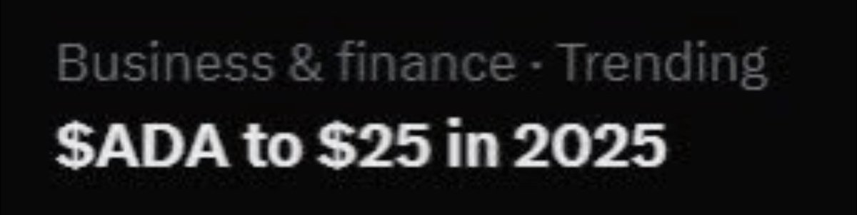 ItsNala's tweet image. ADA to $25 in 2025 is trending now $ADA

Let’s manifest it 🤝 Like &amp;amp; Retweet