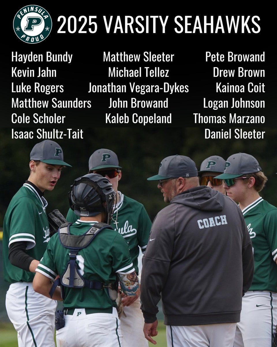 Roster is set! Your 2025 Peninsula Varsity Seahawks. #purdygrit