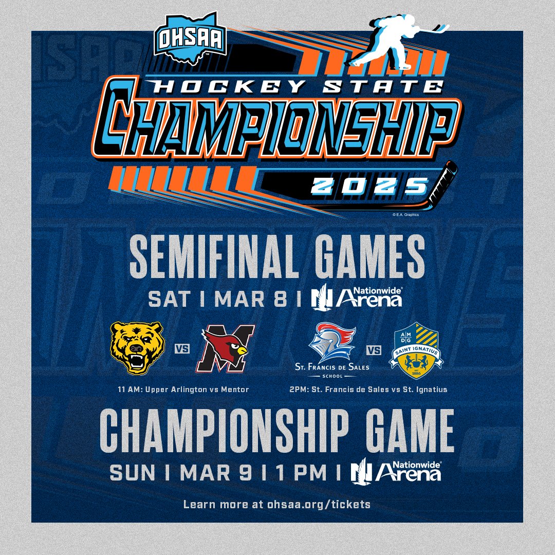 uahsathletics (@uahsathletics) on Twitter photo ICYMI: Upper Arlington Ice Hockey takes on Mentor in the State Semifinals this Saturday at 11 AM at Nationwide Arena! šš„
Letās pack the stands and bring the energy! š¤š #GoBears #UAHockey #FinalFour <a href="/UA_Ice_Hockey/">Golden Bears Hockey</a> ICYMI: Upper Arlington Ice Hockey takes on Mentor in the State Semifinals this Saturday at 11 AM at Nationwide Arena! šš„
Letās pack the stands and bring the energy! š¤š #GoBears #UAHockey #FinalFour <a href="/UA_Ice_Hockey/">Golden Bears Hockey</a>