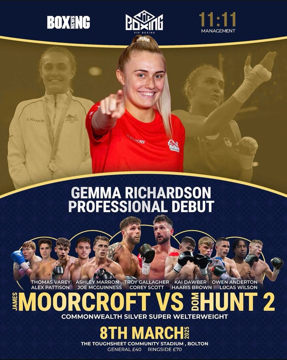 Finally official makes @gemmarichardson her professional debut this weekend 
#teamtenacity

<a href="/anthonykellybox/">anthony kelly</a> 
<a href="/Johnstubbsy84/">John Stubbs</a> 
<a href="/vipboxing/">VIPboxing</a> 
<a href="/SteveWoodVIP/">Steve Wood</a> 

Team sponsor @team_surface_smart 💦