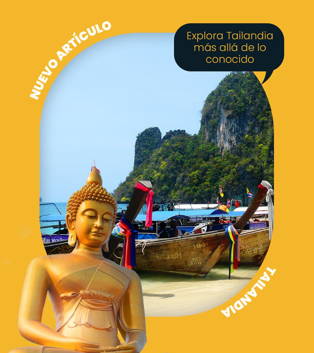 Tailandia es para todos los gustos, y es que, si ya la has visitado lo sabrás. Seguro ac
abarás diciendo eso de "Tengo que volver".

Os contamos un poco más sobre su historia, su territorio y porqué nos gusta tanto.

tuaregviatges.es/articulos/volv…