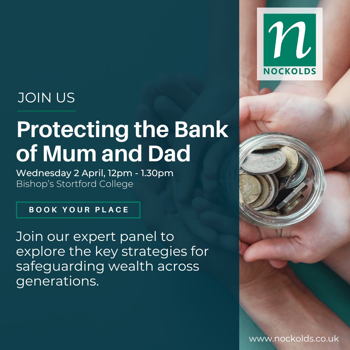 Don’t miss this opportunity to learn how to protect your family's financial future!

Join our expert panel for an insightful discussion on how to protect the Bank of Mum and Dad. 

Book your free place today! ow.ly/QkXv50VbTAc