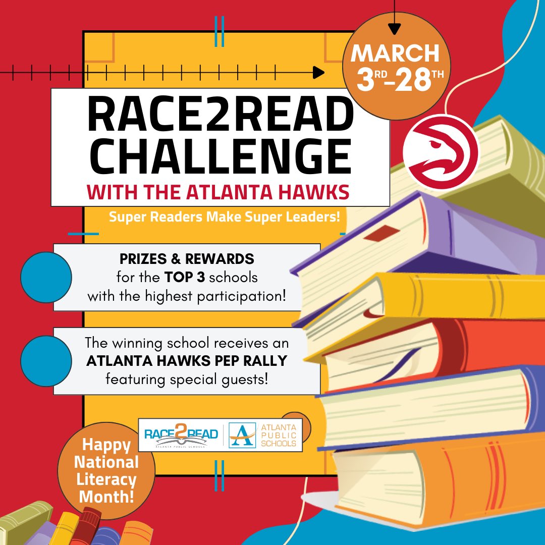 APS Media Services (@apsmediaserv) on Twitter photo 🗣️Calling all <a href="/apsupdate/">ATL Public Schools</a> elementary school students! Bring the <a href="/ATLHawks/">Atlanta Hawks</a> talent to your school for a reading pep rally! Just read and log your minutes in #Beanstack through March 28. #RACE2Read #ReadMoreBooks #ReadAcrossAmerica 🗣️Calling all <a href="/apsupdate/">ATL Public Schools</a> elementary school students! Bring the <a href="/ATLHawks/">Atlanta Hawks</a> talent to your school for a reading pep rally! Just read and log your minutes in #Beanstack through March 28. #RACE2Read #ReadMoreBooks #ReadAcrossAmerica