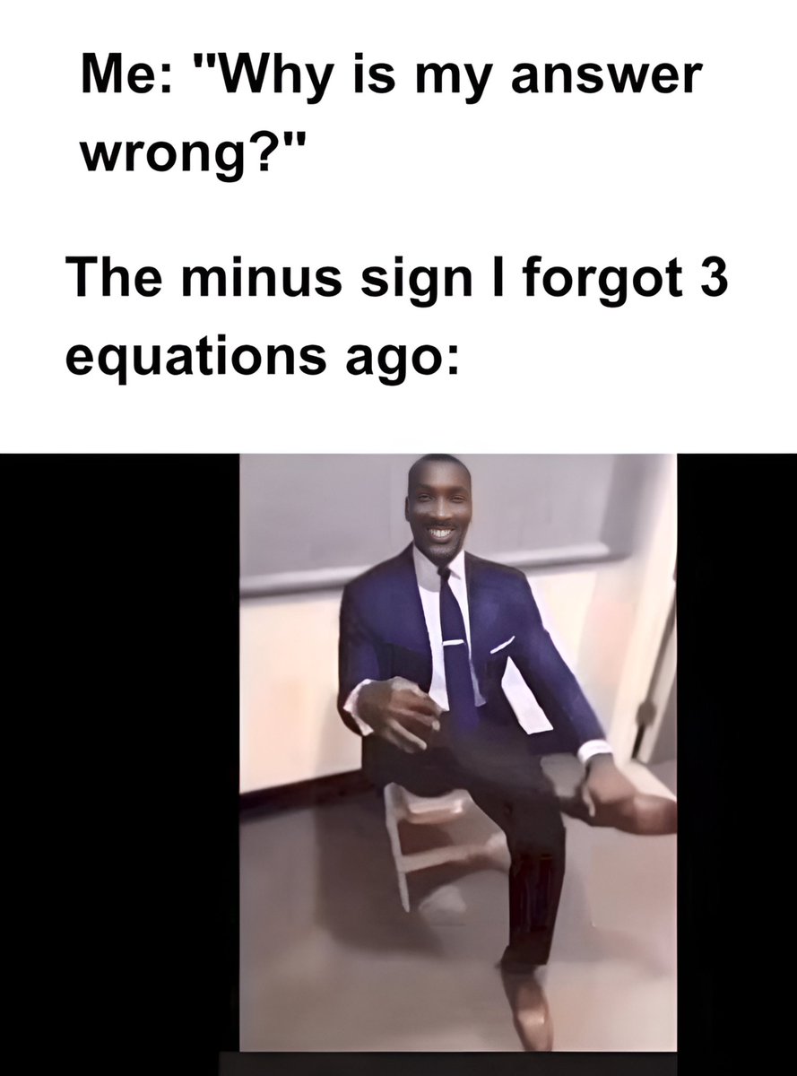 BhookiPublic's tweet image. Math mistakes hit different when it’s just one minus sign 😂✖️ #MathStruggles #Relatable