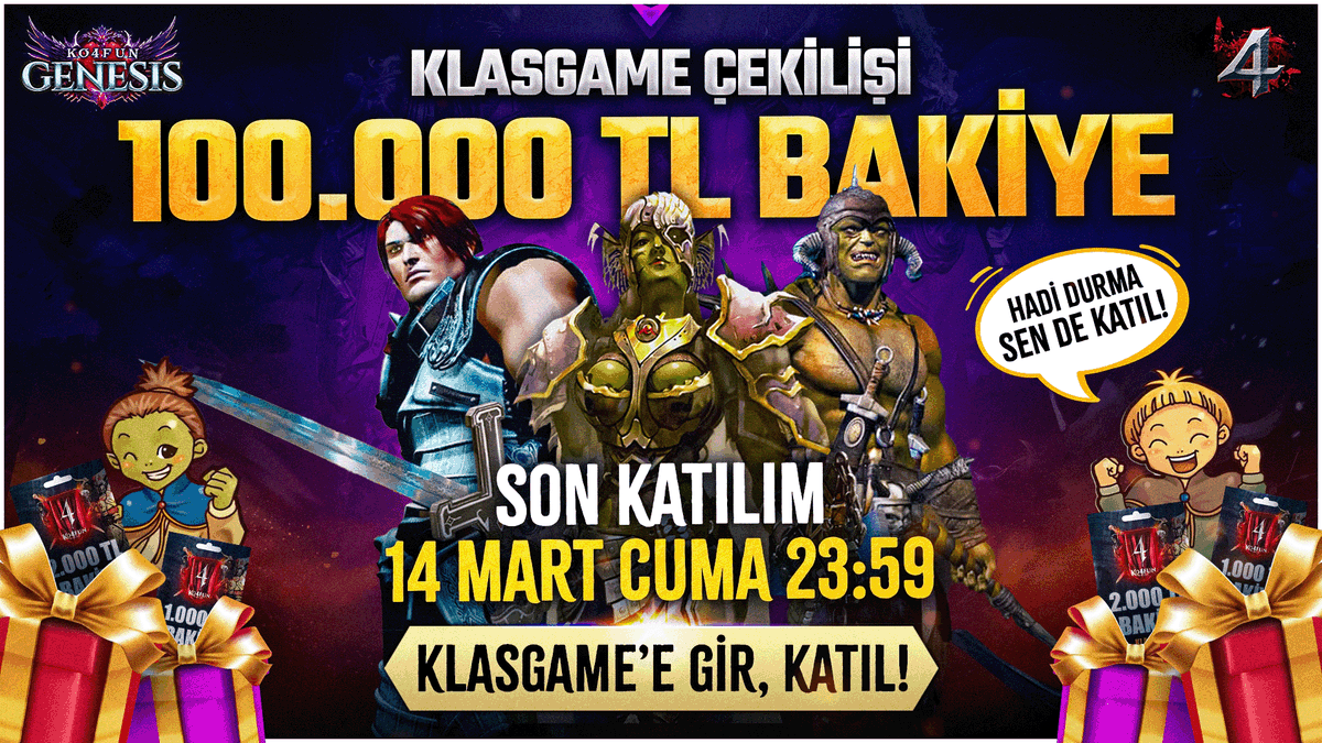 🎉 KO4FUN - KLASGAME BAKİYE ÇEKİLİŞİ BAŞLADI! 🎉

💰 Şansını dene, Klasgame bakiyeni kap! 💰  

🚀 Adımlar çok basit:
🔹 Klasgame’ye gir 
🔹 Çekilişe katıl
🔹 Şanslıysan bakiyeni kazan!  

🎯 Katılmak için hemen tıkla:bit.ly/KLASGAMEÇEKİLİŞ

⏳ Son katılım tarihi: 14 Mart Cuma,