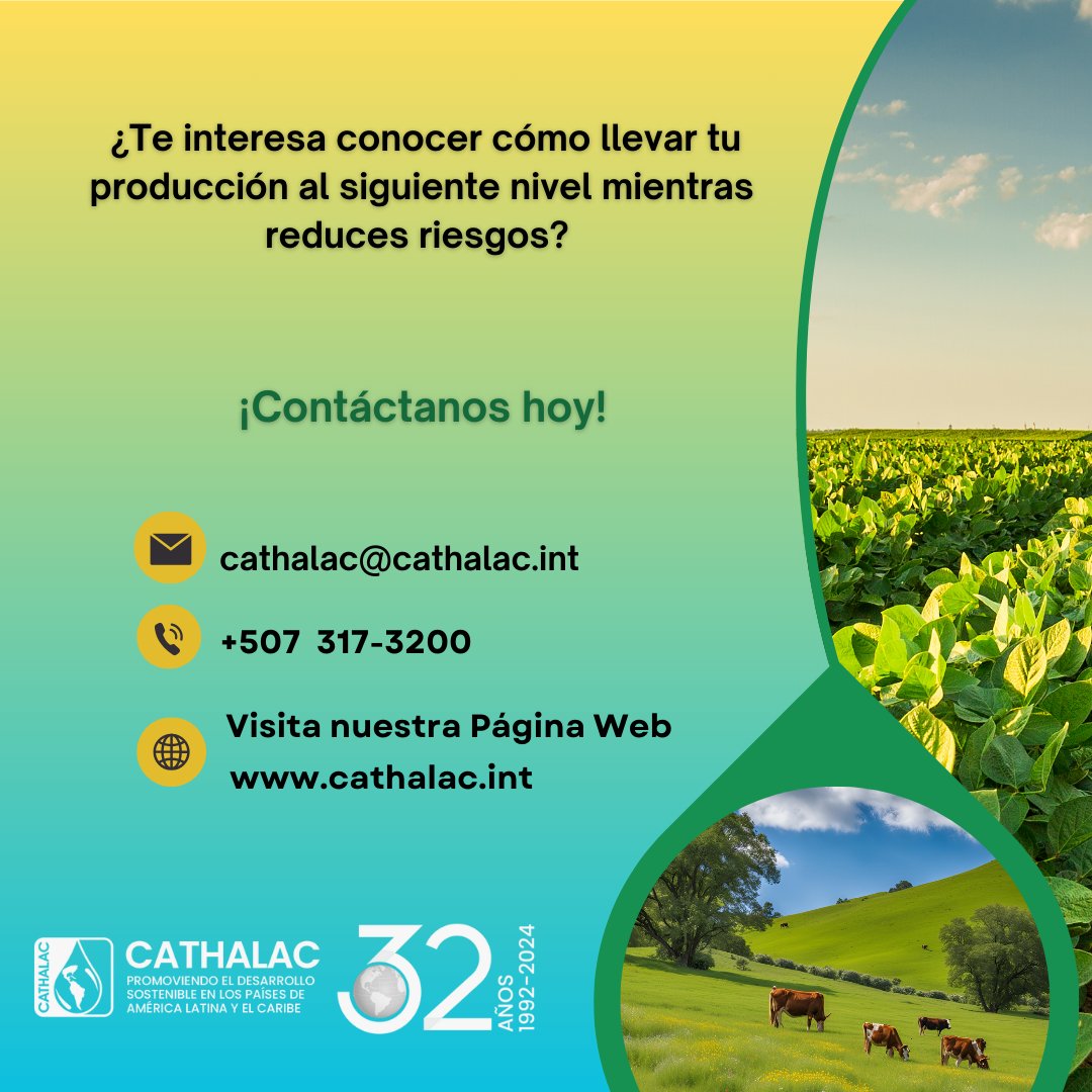 En CATHALAC trabajamos para que los productores agrícolas y ganaderos, tengan las herramientas necesarias para enfrentar el cambio climático.

#agricultores #ganaderos #cambioclimático #resiliencia