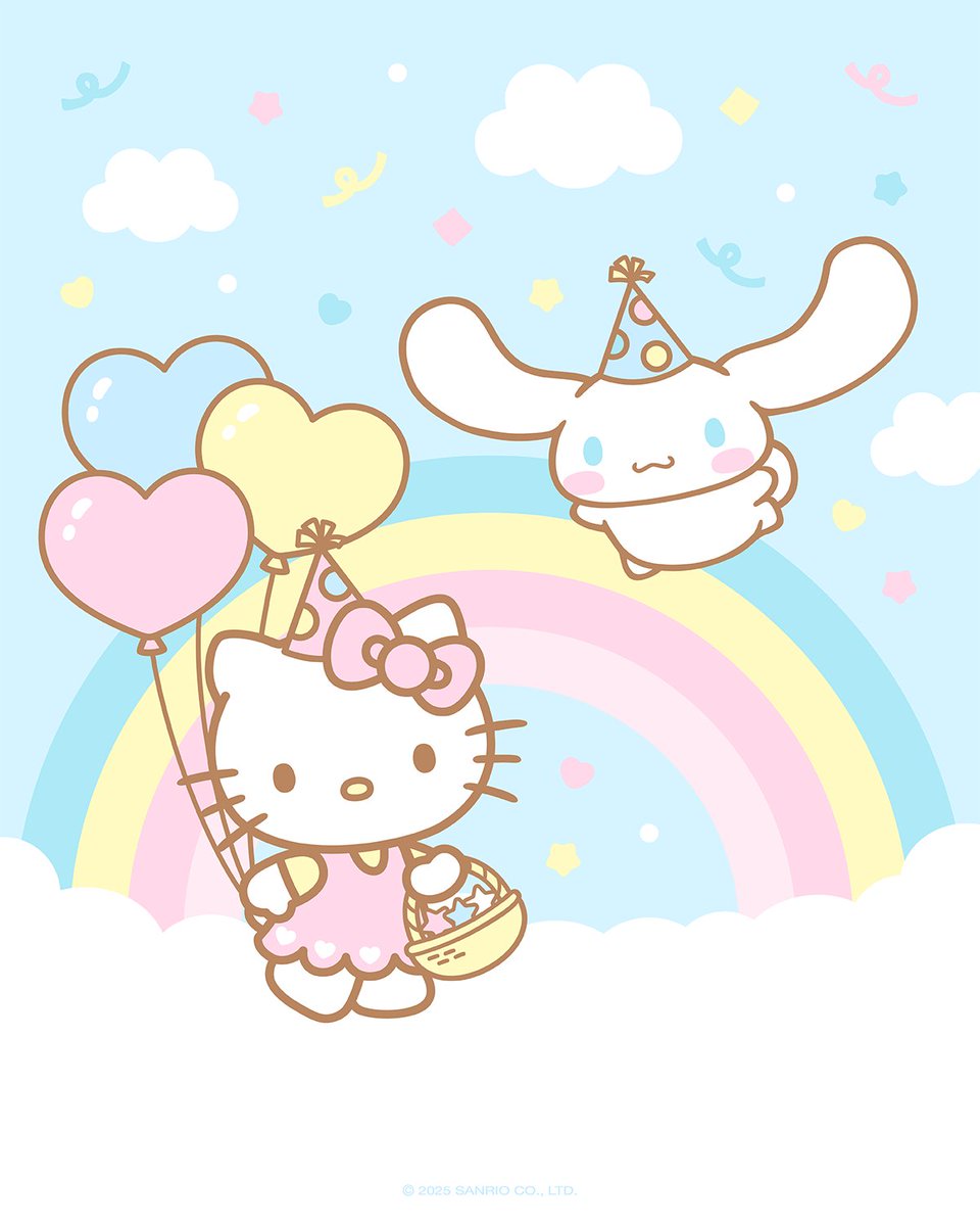 hellokitty's tweet image. Happy birthday to the cutest flying pup, Cinnamoroll! 💙🎂