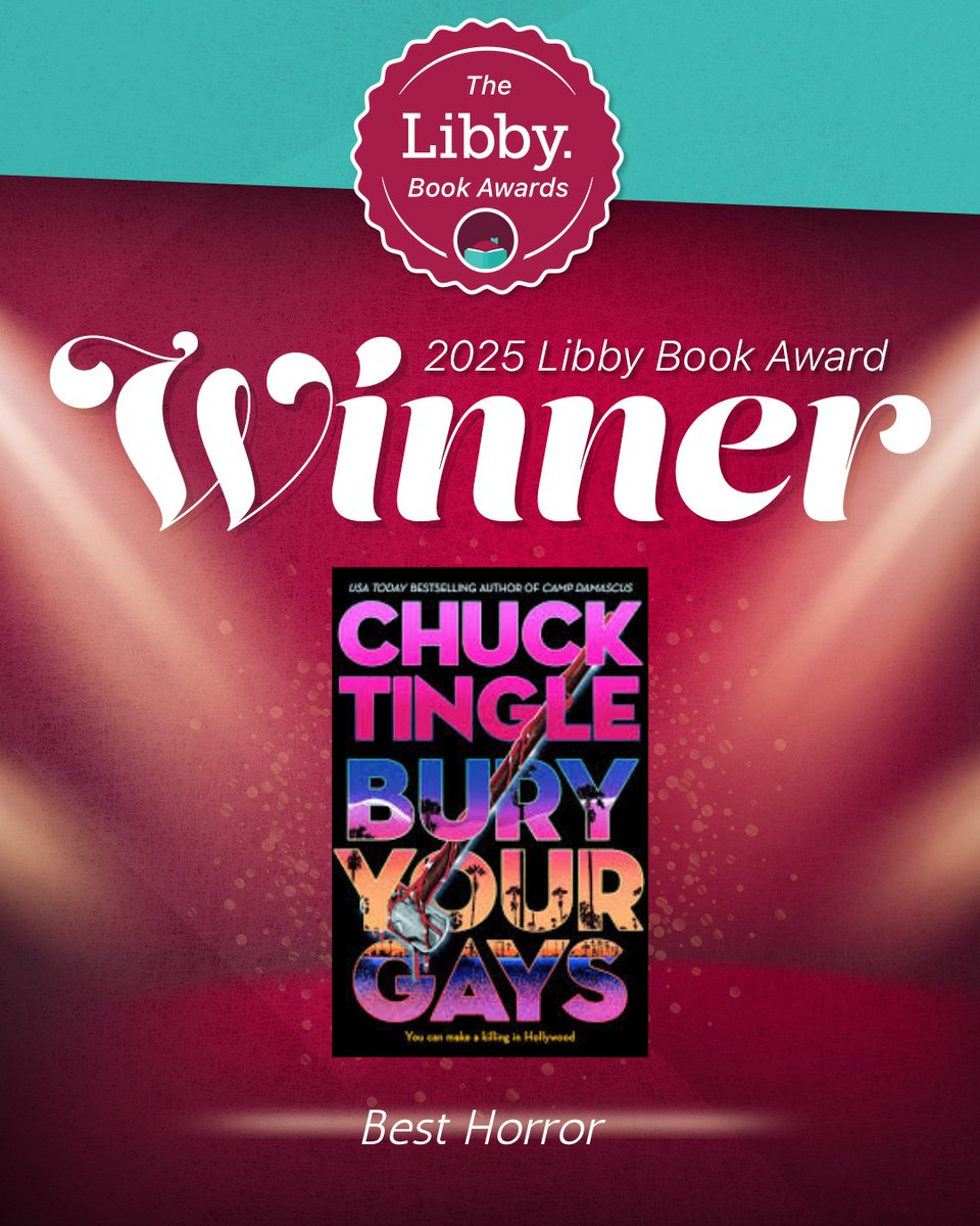 Nightfire Books (@tornightfire) on Twitter photo We’re thrilled to announce that BURY YOUR GAYS by @ChuckTinglehas been recognized as a #2025LibbyBookAwards Winner for Best Horror <a href="/LibbyApp/">Libby, by OverDrive</a>🎉
Check out the full list of winners and stock up your TBR list here: libbylife.com/2025-02-25-the… We’re thrilled to announce that BURY YOUR GAYS by @ChuckTinglehas been recognized as a #2025LibbyBookAwards Winner for Best Horror <a href="/LibbyApp/">Libby, by OverDrive</a>🎉
Check out the full list of winners and stock up your TBR list here: libbylife.com/2025-02-25-the…