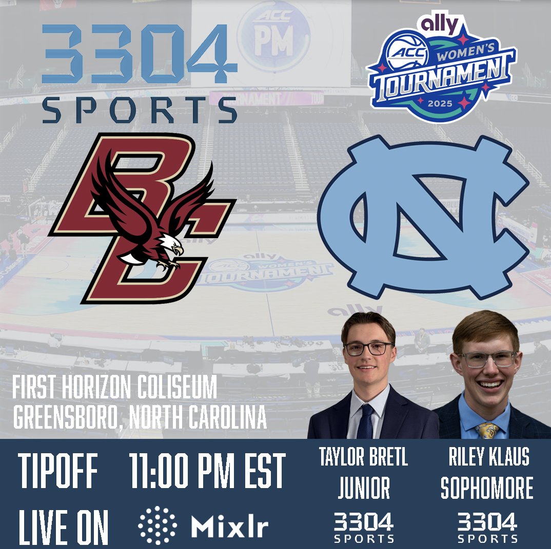 3304 Sports (@3304sports) on Twitter photo π <a href="/BC_WBB/">Boston College Womenβs Basketball</a> π <a href="/uncwbb/">Carolina Women's Basketball</a>
π Greensboro, NC
π Tipoff - 11:00 PM EST
ποΈOn the call
<a href="/TaylorBretl/">Taylor Bretl</a>
<a href="/RileyRedzone/">Riley Klaus</a>
π» Listen live on Mixlr
3304sports.mixlr.com/events/4088827 π <a href="/BC_WBB/">Boston College Womenβs Basketball</a> π <a href="/uncwbb/">Carolina Women's Basketball</a>
π Greensboro, NC
π Tipoff - 11:00 PM EST
ποΈOn the call
<a href="/TaylorBretl/">Taylor Bretl</a>
<a href="/RileyRedzone/">Riley Klaus</a>
π» Listen live on Mixlr
3304sports.mixlr.com/events/4088827