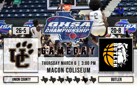 GHSA (@_officialghsa_) on Twitter photo GHSA 2A State Championship 🏀🔥🏆
<a href="/ucpanthersbball/">Union County Men’s Basketball</a> vs. <a href="/TheLump_MBB/">Butler High School Men’s Basketball</a> | Boys Basketball
📅3/6/2025 @ 3p.
📺livestream: bit.ly/3F7uwaYa
📍 Macon Coliseum
<a href="/kbrooks_c/">ChattCoSuperintendent</a> <a href="/huntermandy12/">Mandy</a> <a href="/Young11Maddox/">Maddox_young11</a> GHSA 2A State Championship 🏀🔥🏆
<a href="/ucpanthersbball/">Union County Men’s Basketball</a> vs. <a href="/TheLump_MBB/">Butler High School Men’s Basketball</a> | Boys Basketball
📅3/6/2025 @ 3p.
📺livestream: bit.ly/3F7uwaYa
📍 Macon Coliseum
<a href="/kbrooks_c/">ChattCoSuperintendent</a> <a href="/huntermandy12/">Mandy</a> <a href="/Young11Maddox/">Maddox_young11</a>