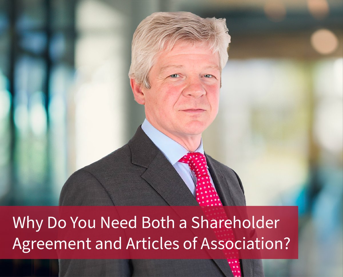 Do you need both a #shareholderagreement and articles of association? Martin Walsh outlines some of the corporate nuances that all businesses should be aware of when setting up a company with other shareholders.

Please see the link in the comments.

#businessowners #corporatelaw