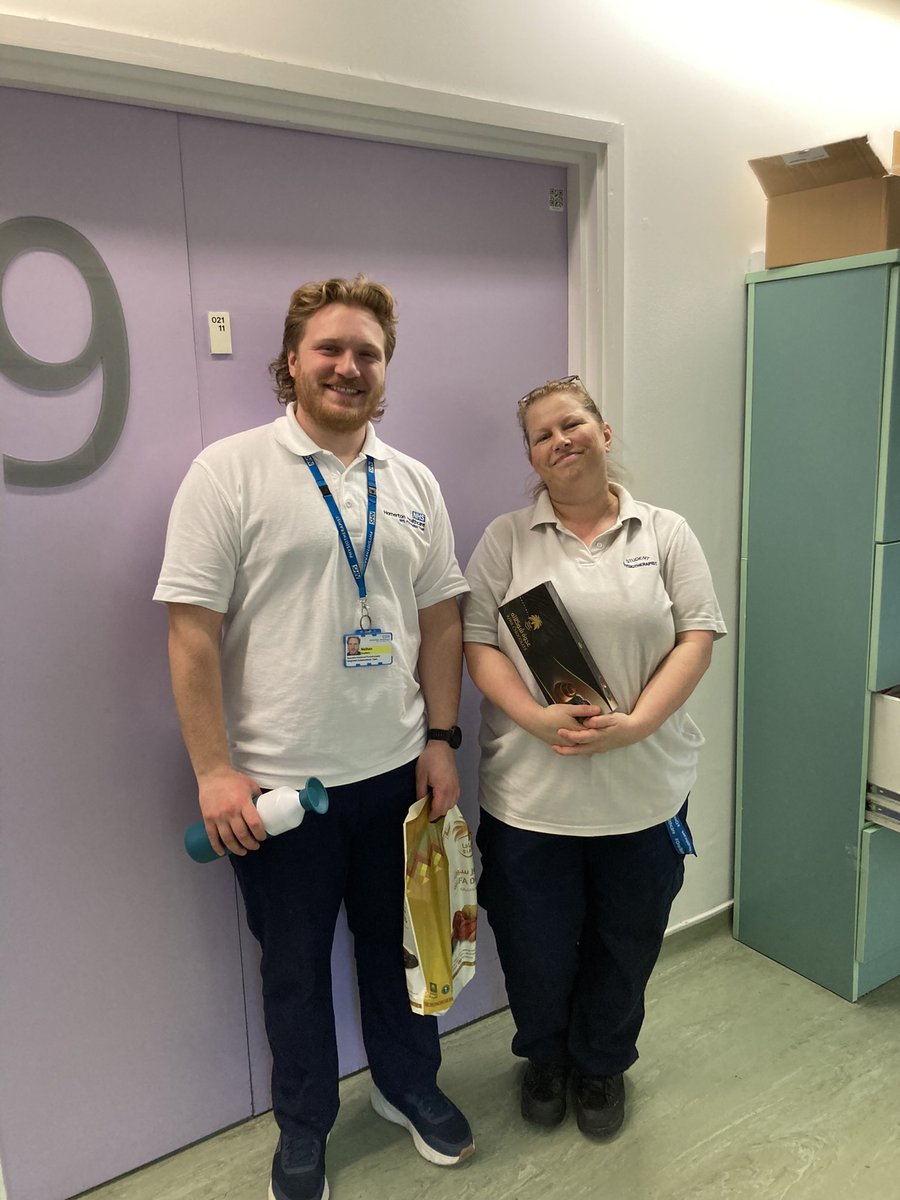 EldersHuh's tweet photo. Thank you to Dorota for her support in our strong and steady exercise group during her placement with us. @nath_physio and Dorata received some delicious chocolate dates as a gift 😋 https://t.co/FfOErl7o2a