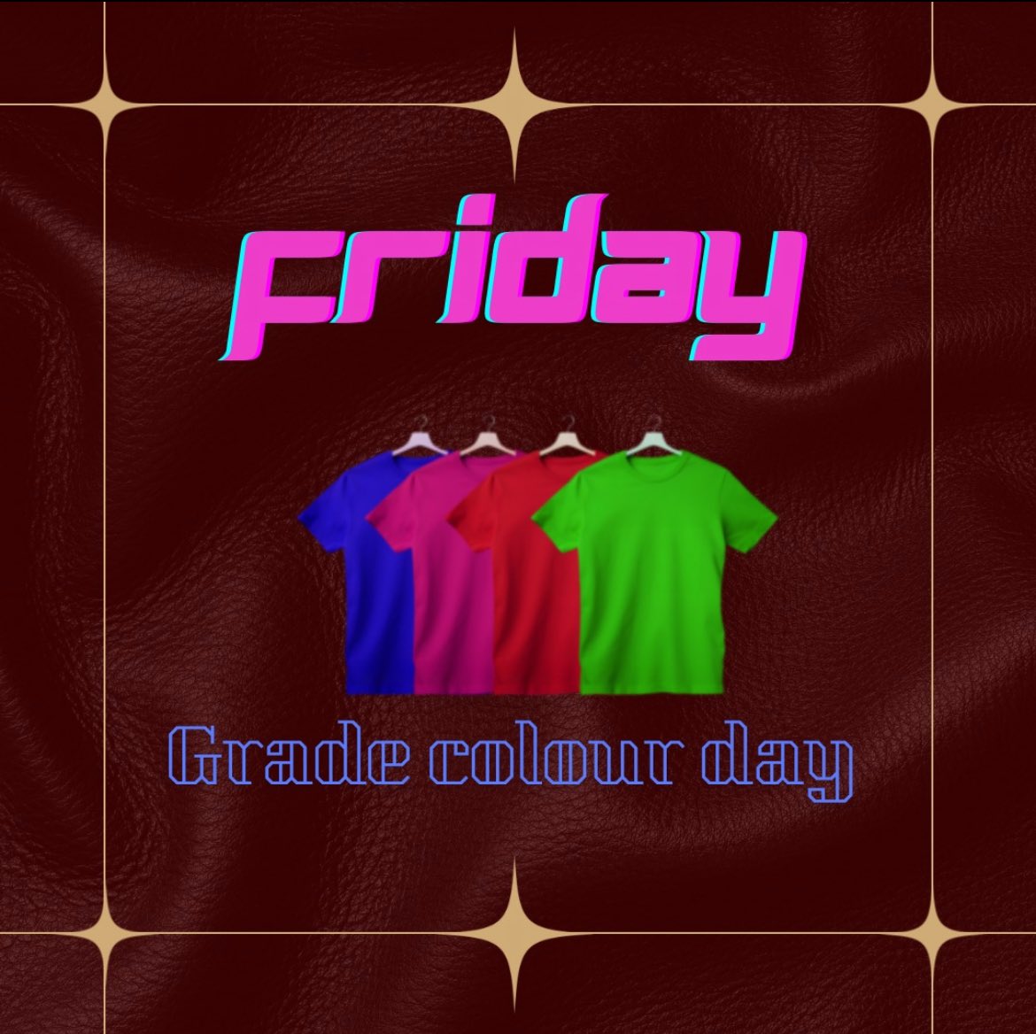 Tomorrow is grade colour day Titans!!