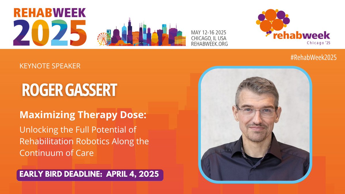 RehabWeek (@rehabweekorg) on Twitter photo 🎤 Exciting keynote at #RehabWeek2025!
Roger Gassert will explore Maximizing Therapy Dose: Unlocking the Full Potential of Rehabilitation Robotics Along the Continuum of Care.
bit.ly/3DiExiw
<a href="/ICORR_2025/">ICORR 2025</a> <a href="/IFESS_org/">Int’l Functional Electrical Stimulation Society</a> <a href="/ISVRSociety/">ISVRSociety</a> <a href="/ACRMtweets/">ACRM</a> <a href="/MiNT_hobbs/">The MiNT Academy: Masterclass in Neurotechnology</a> <a href="/RESNAorg/">RESNA</a> 🎤 Exciting keynote at #RehabWeek2025!
Roger Gassert will explore Maximizing Therapy Dose: Unlocking the Full Potential of Rehabilitation Robotics Along the Continuum of Care.
bit.ly/3DiExiw
<a href="/ICORR_2025/">ICORR 2025</a> <a href="/IFESS_org/">Int’l Functional Electrical Stimulation Society</a> <a href="/ISVRSociety/">ISVRSociety</a> <a href="/ACRMtweets/">ACRM</a> <a href="/MiNT_hobbs/">The MiNT Academy: Masterclass in Neurotechnology</a> <a href="/RESNAorg/">RESNA</a>