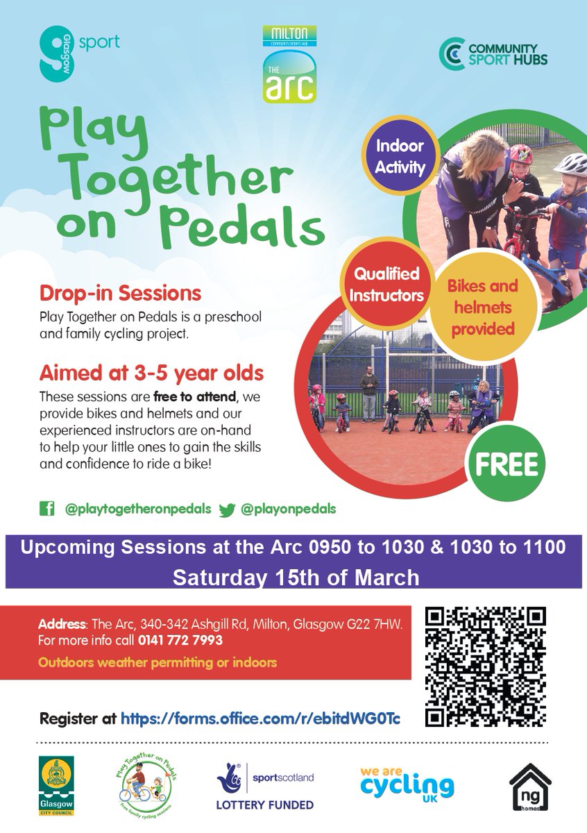 Have a young one interested in improving their skills and confidence to ride a bike?

Sessions are coming up at the Arc - please see the poster attached for more details and information on how to register.