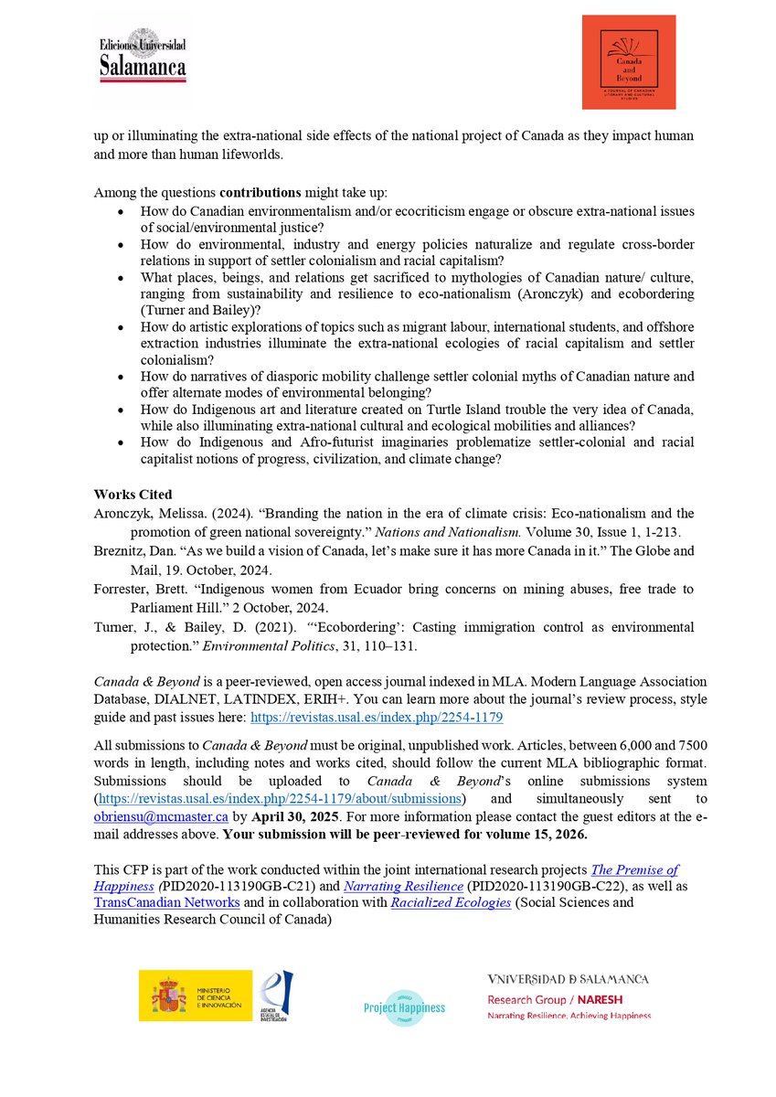 Transcanadian Networks (@ntranscanadian) on Twitter photo Reminder that this CFP from <a href="/CanadaAndBeyond/">CanadaAndBeyond</a> is still open, submissions are due April 30th 2025.
More information below⬇️⬇️ and in the link:
revistas.usal.es/dos/index.php/…
Don't miss out! Reminder that this CFP from <a href="/CanadaAndBeyond/">CanadaAndBeyond</a> is still open, submissions are due April 30th 2025.
More information below⬇️⬇️ and in the link:
revistas.usal.es/dos/index.php/…
Don't miss out!