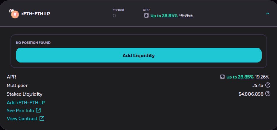 StakeRocketPool's tweet image. RPLDEFI UPDATE FRESH OFF THE PRESSES 📰

@PancakeSwap returning with up to 28.85% APR

@okx and @Uniswap are having a special event pool boosted for wUSDM/rETH with 141.01% APR

Check out the sheet at rpldefi.com and keep looking for biweekly updates to come!

1/5