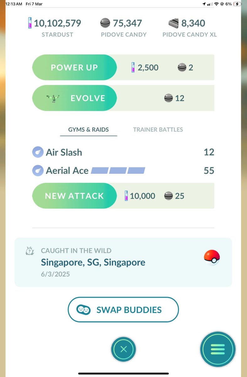 brandontan91's tweet photo. Came home, and found the craziest catch I’ve ever gotten gotten from my GoPlus in my storage!
Sh-nundo Pidove!
My first ever 0 IV Shiny Pokemon, even rarer than a Shundo! 🤯🤯🤯
Maybe I should rename it Pidgey 🤣

#PokemonGO https://t.co/VcDJlzch5H
