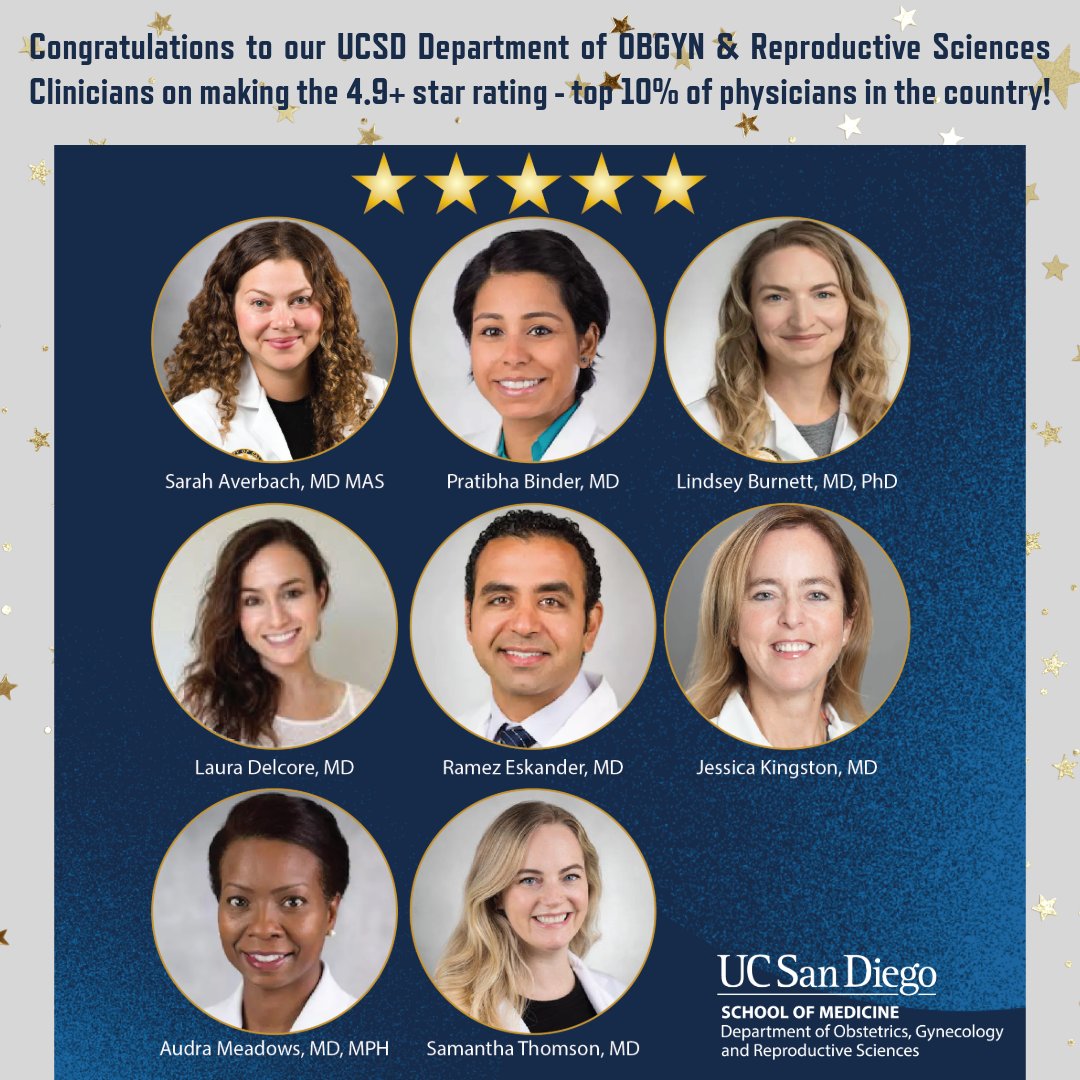 UC San Diego OBGYN (@ucsd_obgyn) on Twitter photo Congratulations to our Clinicians <a href="/UCSD_ObGyn/">UC San Diego OBGYN</a> on making the 4.9+ star rating list for physicians <a href="/UCSDHealth/">UC San Diego Health</a> – the top 10% in the country! It is an honor to serve our community! ⭐⭐⭐⭐⭐ Congratulations to our Clinicians <a href="/UCSD_ObGyn/">UC San Diego OBGYN</a> on making the 4.9+ star rating list for physicians <a href="/UCSDHealth/">UC San Diego Health</a> – the top 10% in the country! It is an honor to serve our community! ⭐⭐⭐⭐⭐