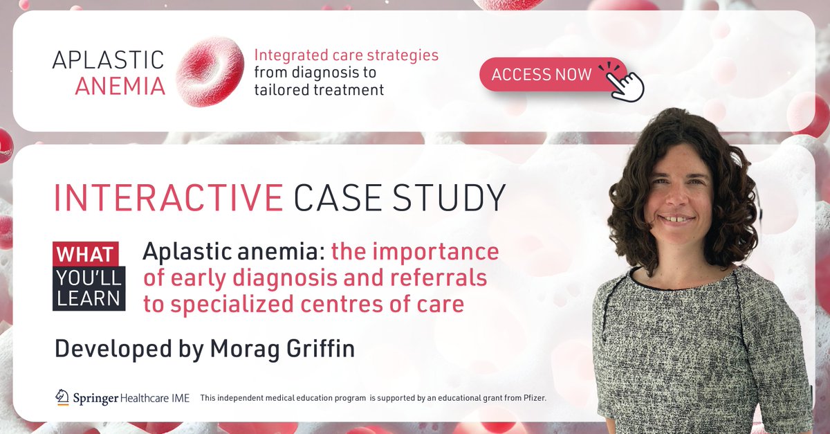 Springer Healthcare IME (@springerime) on Twitter photo Think you can diagnose Aplastic Anemia (AA) early? 
Test your diagnostic skills with our interactive module, the first of our new eLearning series focused on integrated strategies for AA. 
Test yourself here
…astic-anemia.ime.springermedicine.com
For healthcare professionals only Think you can diagnose Aplastic Anemia (AA) early? 
Test your diagnostic skills with our interactive module, the first of our new eLearning series focused on integrated strategies for AA. 
Test yourself here
…astic-anemia.ime.springermedicine.com
For healthcare professionals only