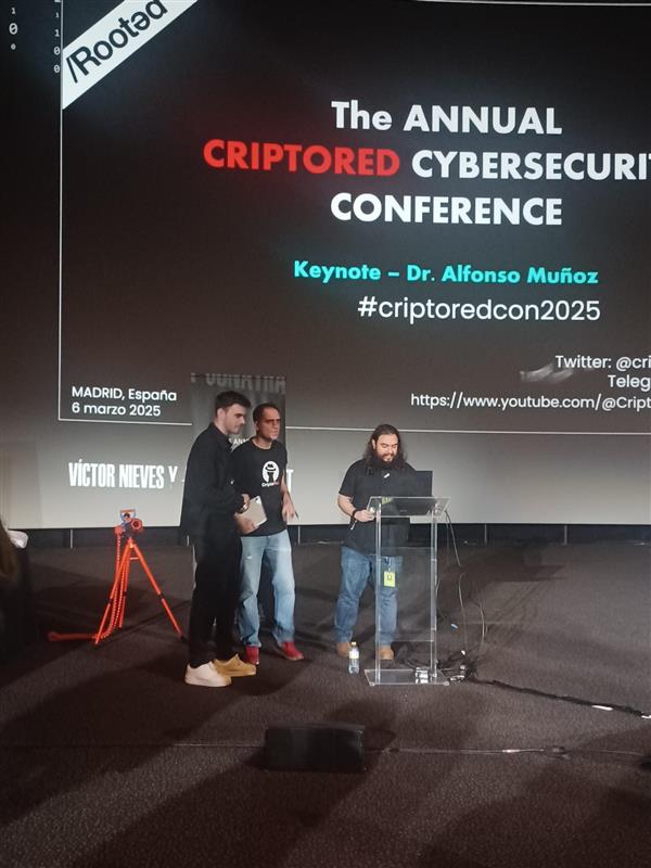 inetum_es's tweet photo. En #criptoredCON2025 charla "Pivoting and Privilege Escalation in the real world: from user to Domain Admin" de nuestros compañeros Jona Nebot y Víctor Nieves.
@criptored @rootedcon @mindcrypt
#ciberseguridad #Inetum https://t.co/ifLHfKO1A6