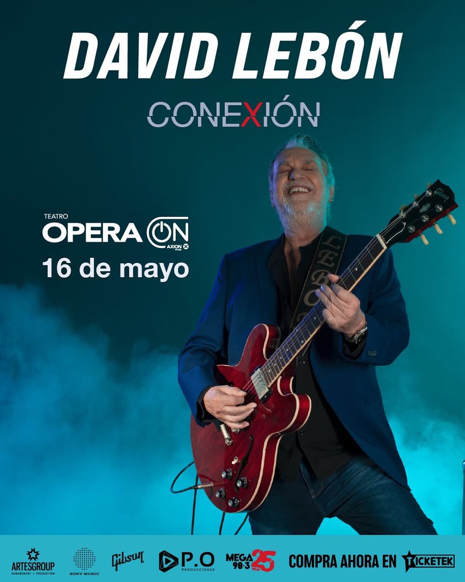 SonyMusicArg's tweet image. @lebon_david se presenta el 16 de mayo en el Teatro Ópera con su show “Conexión” 🎸❤️

🎟️ Entradas disponibles en @TicketekAr  

#Conexión #DavidLebón #MúsicaQueAbraza #TeatroOpera