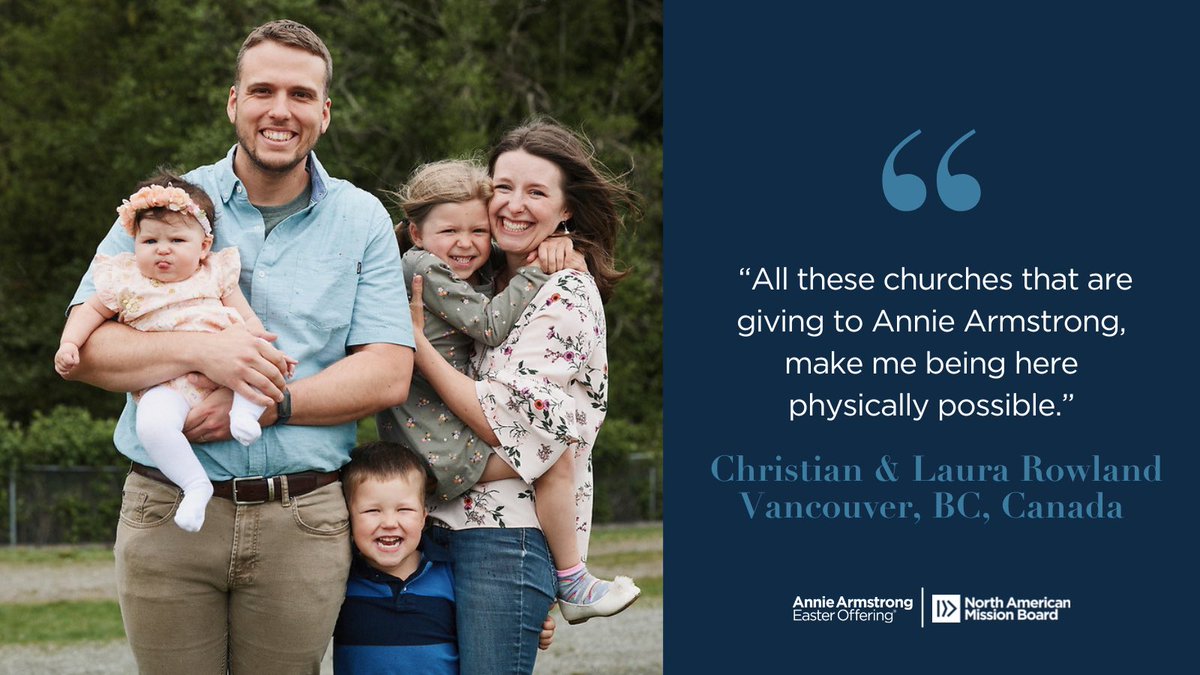 Day 5 of Annie Armstrong Week of Prayer for <a href="/NAMB_SBC/">NAMB</a> missions. We’re lifting up Christian &amp; Laura Rowland in Vancouver, BC. Your prayers &amp; generosity to the Annie Armstrong Easter Offering help make their work possible. Watch their story here 🎦  m.youtube.com/watch?v=k0snhS…